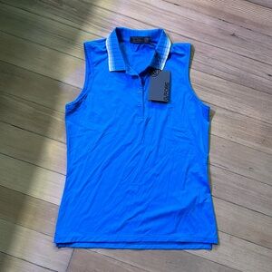 G/FORE SLEEVELESS GOLF POLO TOP WOMENS S